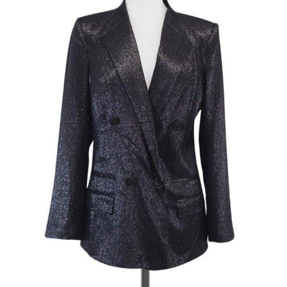 Karl Lagerfeld Black Metallic double breasted blazer - NWOT